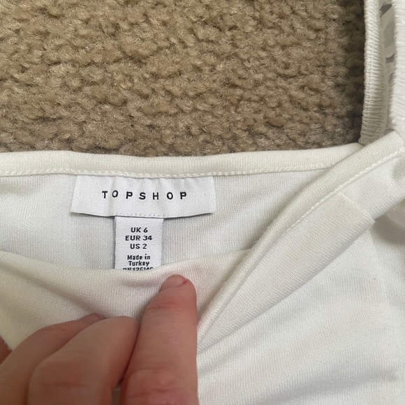 Topshop White Dramatic Sleeve Blouse - Picture 4 of 6